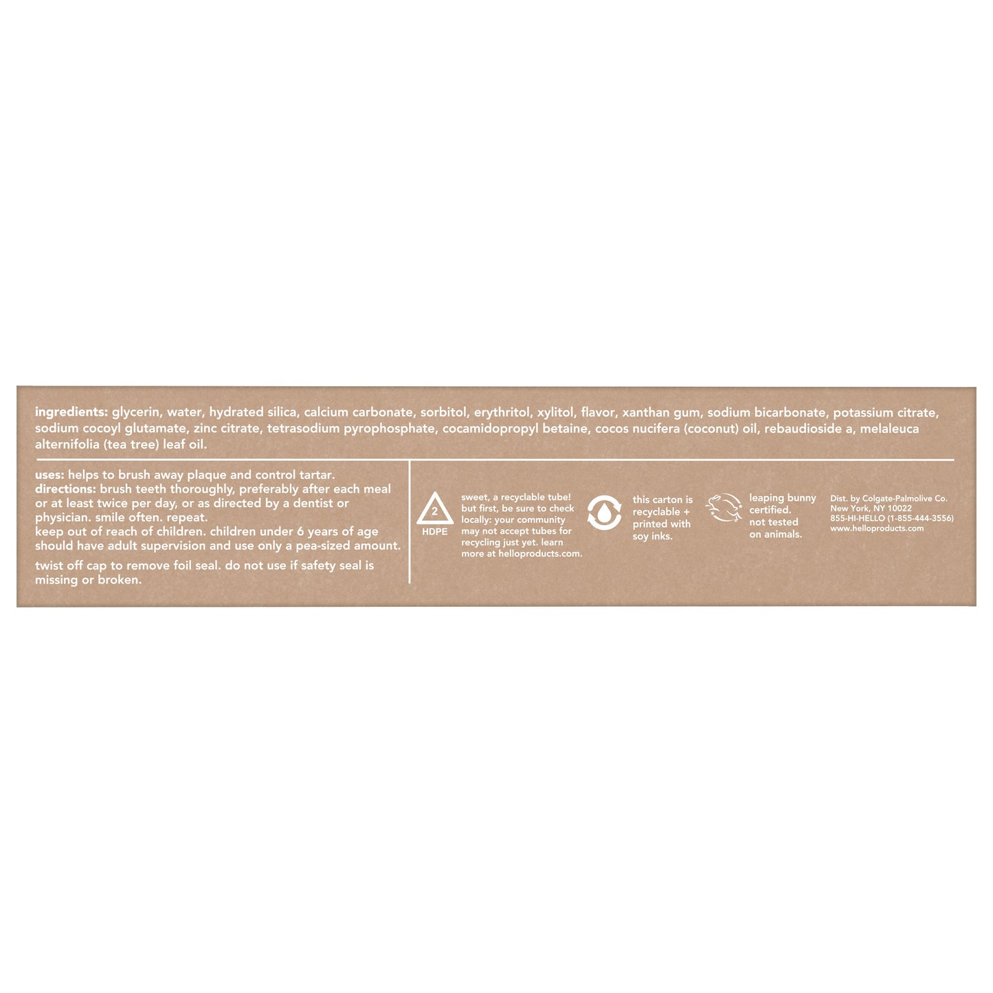 hello antiplaque + whitening fluoride free toothpaste twin pack