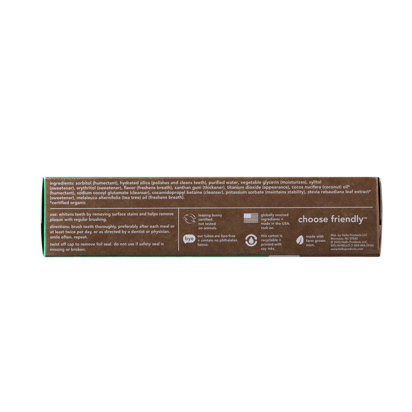 hello super fresh + friendly fluoride free toothpaste