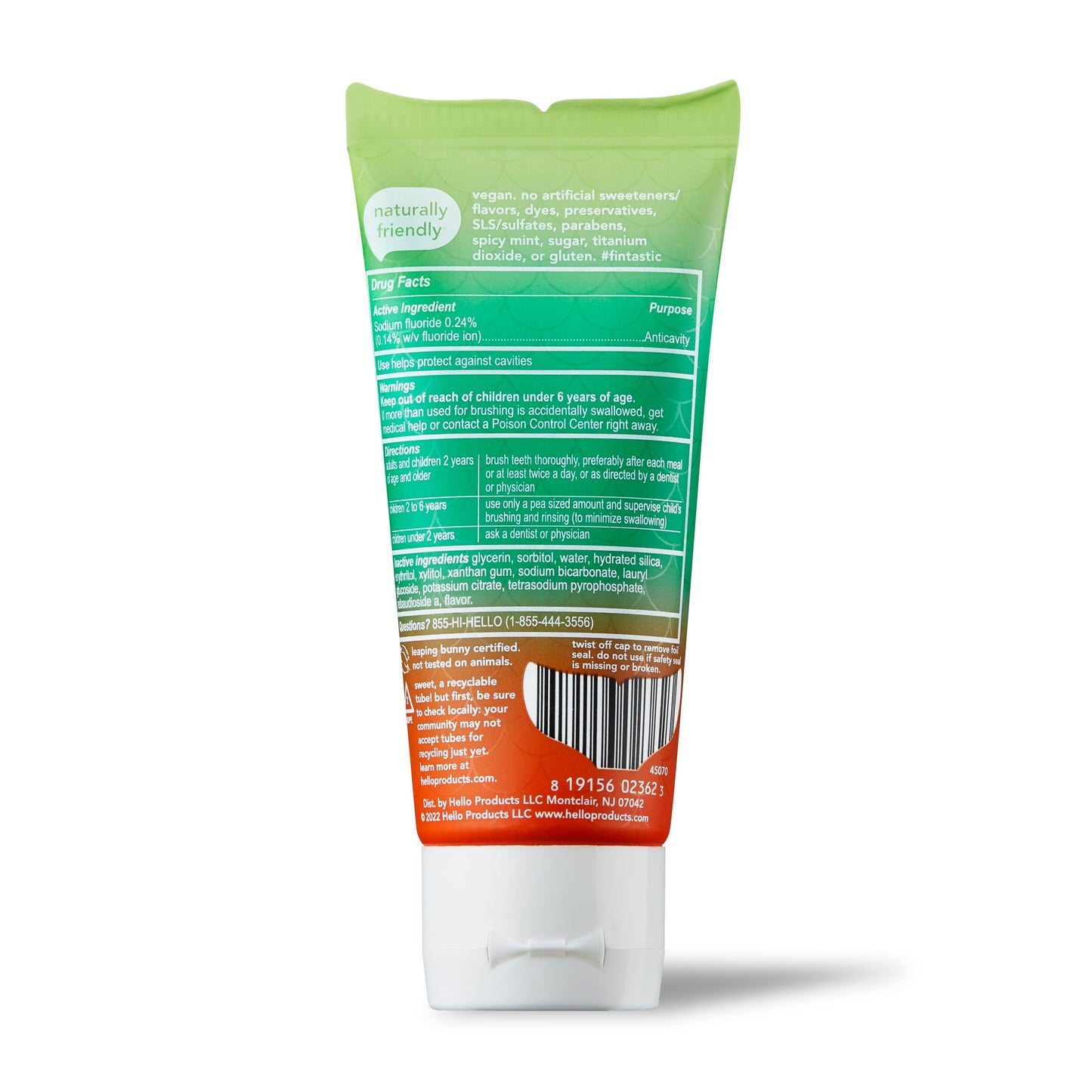 hello kids magical mermaid fluoride toothpaste