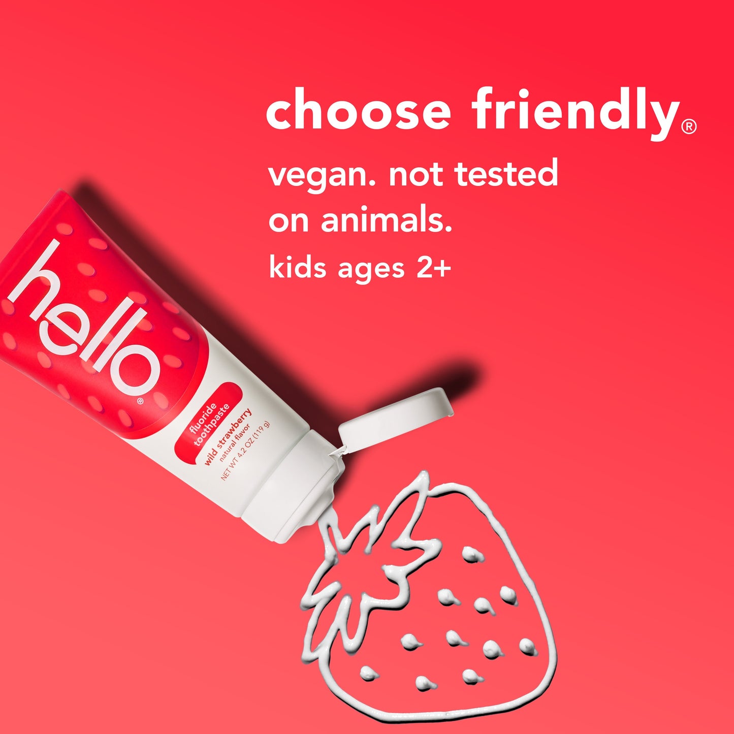 hello kids natural wild strawberry fluoride toothpaste