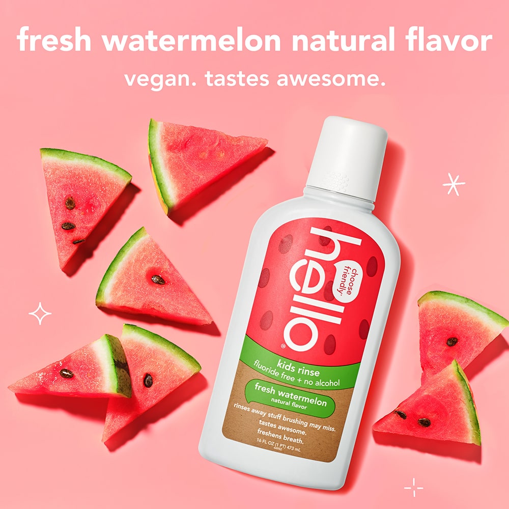 hello kids watermelon fluoride free mouthwash