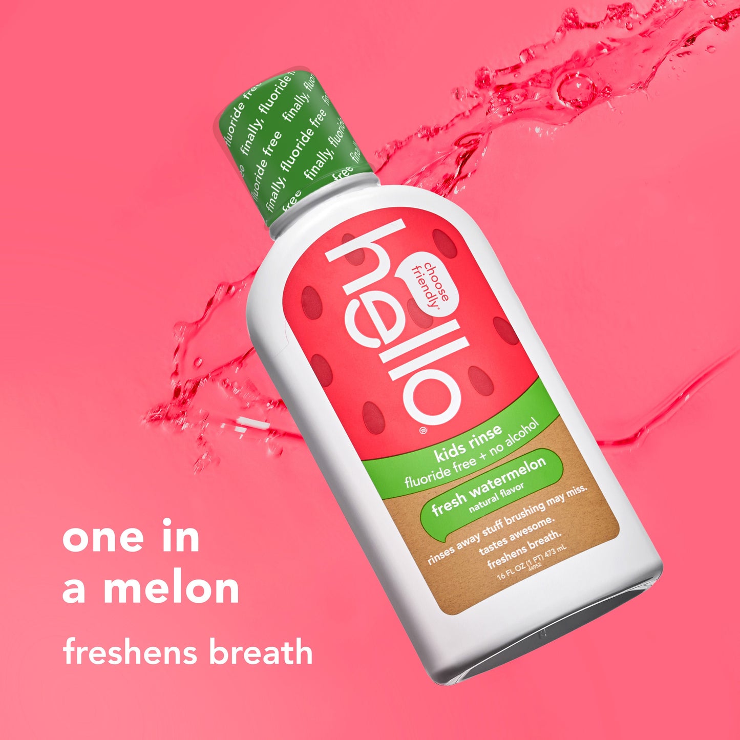 hello kids watermelon fluoride free mouthwash