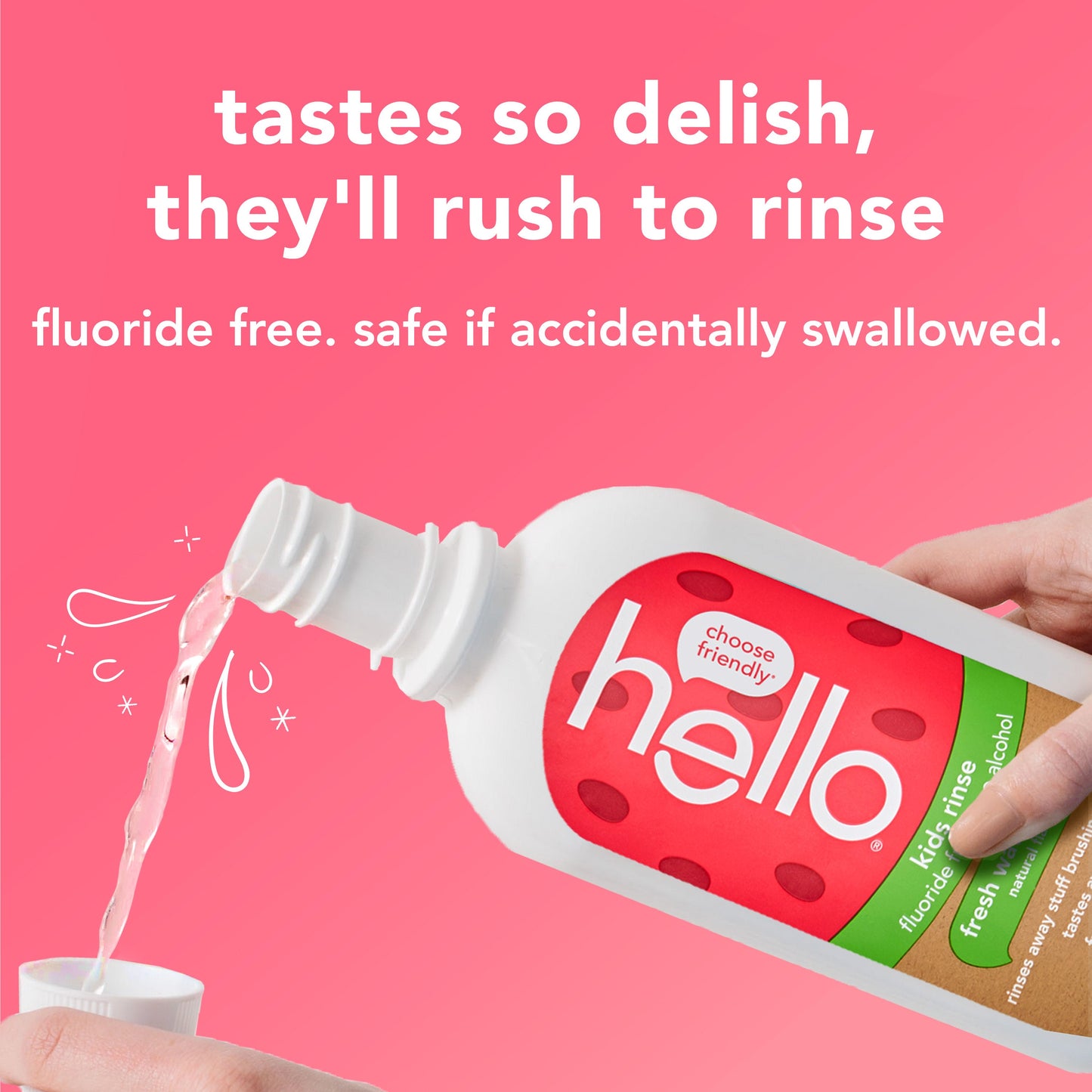 hello kids watermelon fluoride free mouthwash