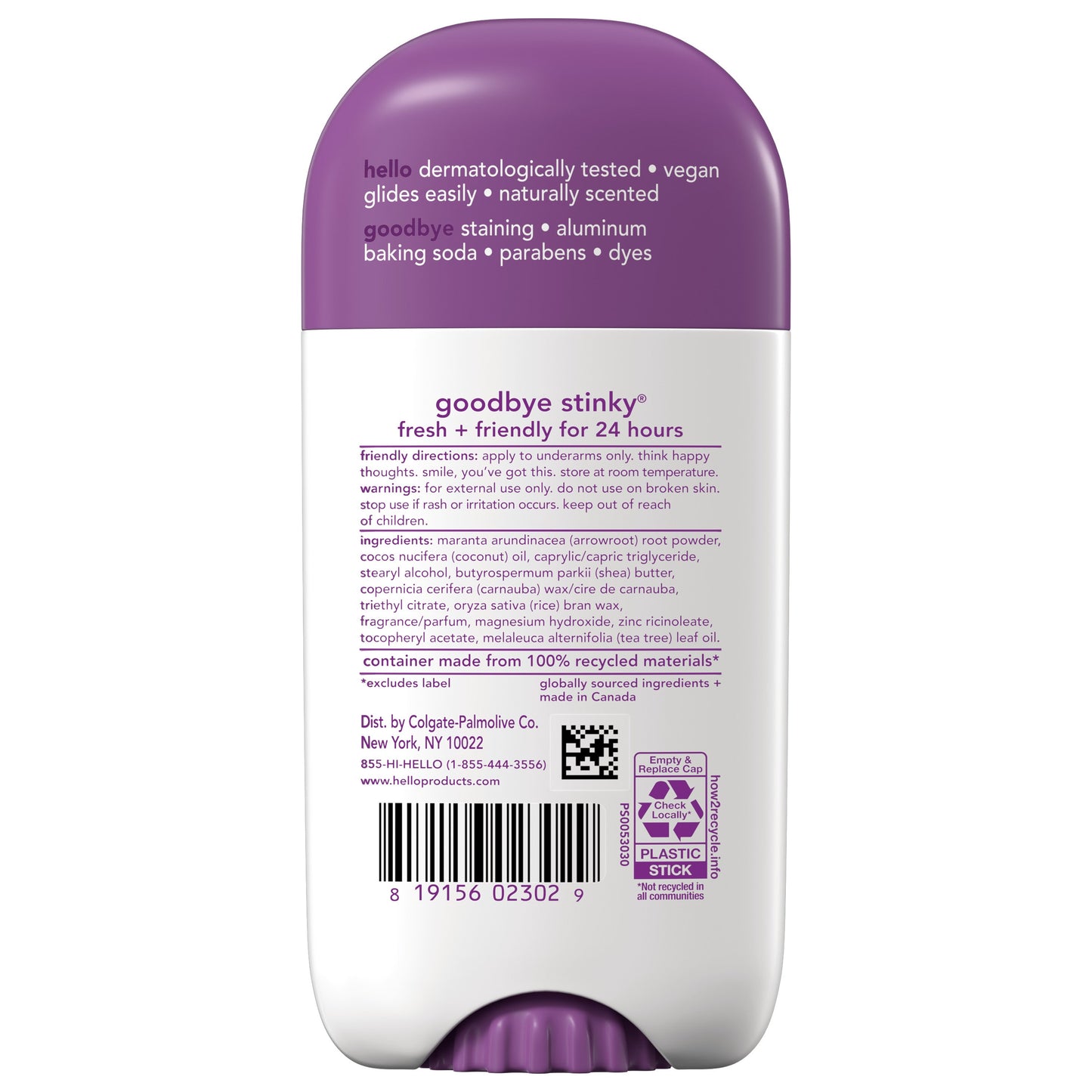 hello lavender vanilla aluminum free deodorant with shea butter