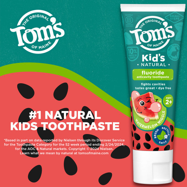 Watermelon Wiggle Natural Kids Toothpaste with Fluoride