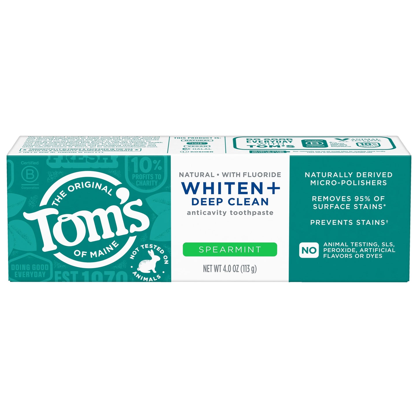 Whiten Plus Deep Clean Whitening Spearmint Natural Toothpaste