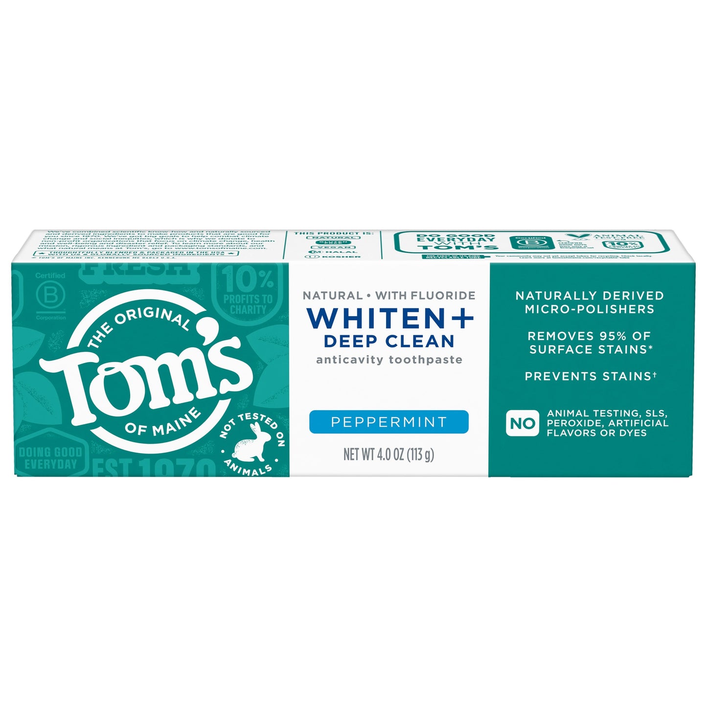 Whiten Plus Deep Clean Natural Whitening Peppermint Toothpaste