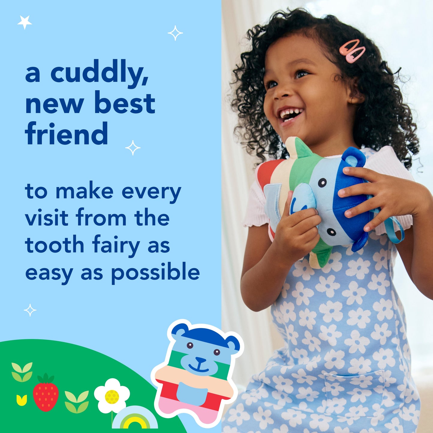 hello tooth fairy kit with tooth fairy door hanger and tooth teddy bear