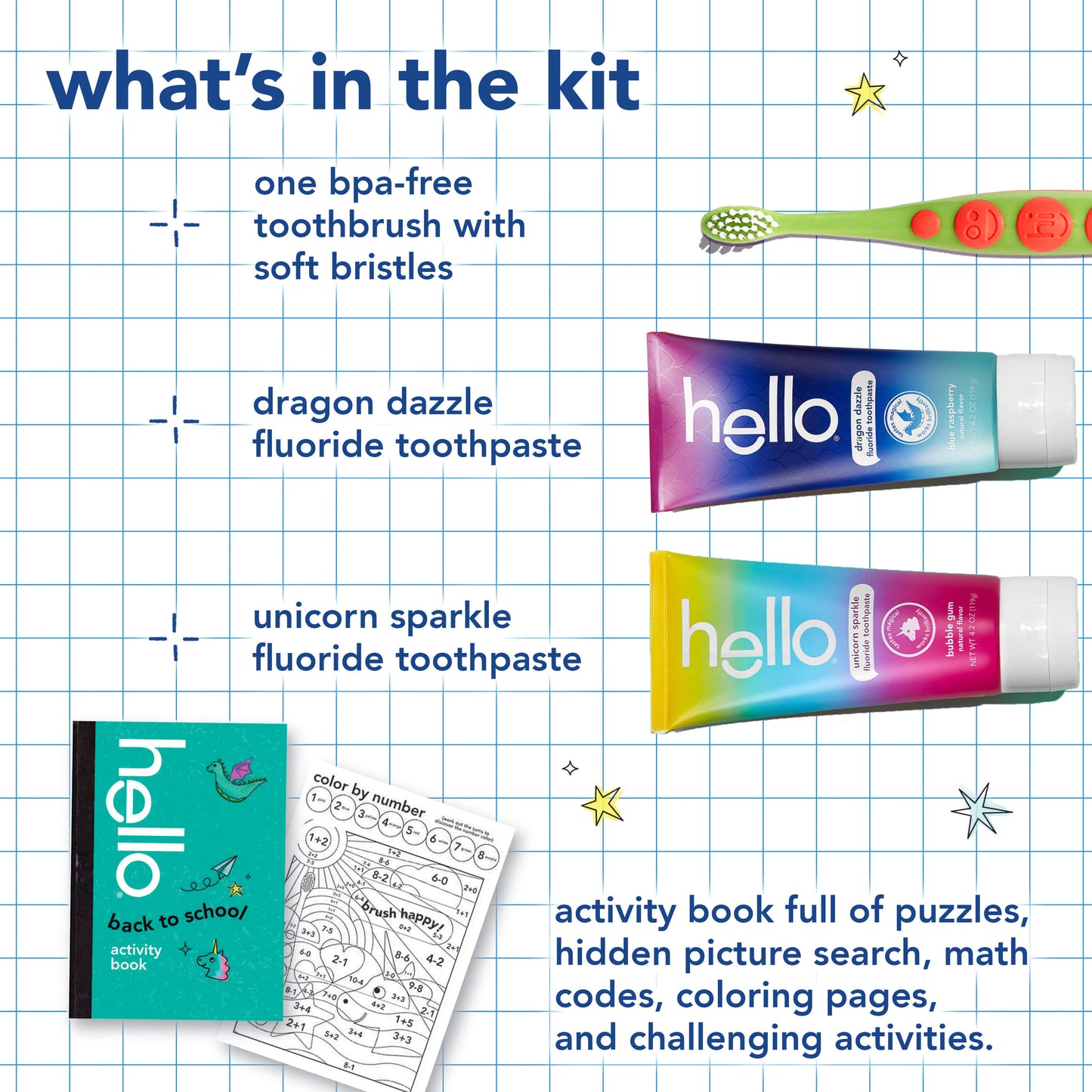 hello kids toothbrush and toothpaste back to school kit