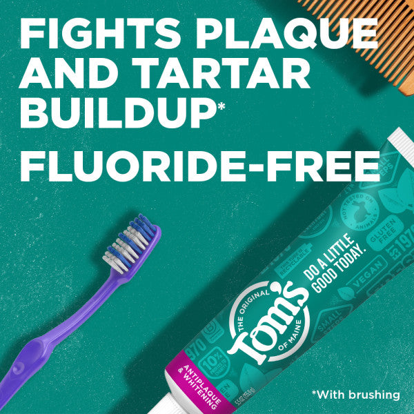 Fluoride-Free Antiplaque & Whitening Peppermint Natural Toothpaste (Travel Size)