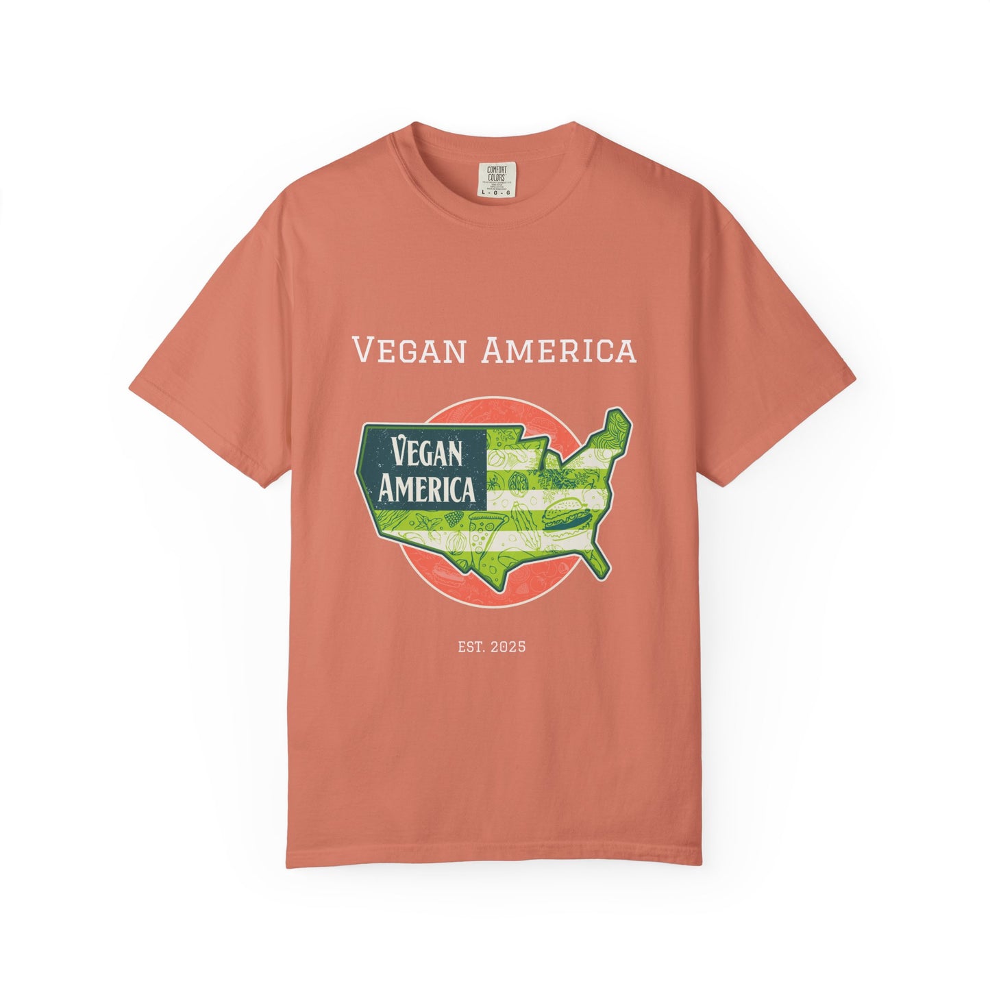 Vegan America T-shirt for Eco-conscious Wearers, Unisex Cotton Tee, Casual Everyday Wear, Gifts for Vegans, Sustainable Fashion