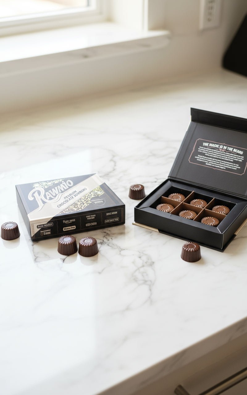 Rawmio 70% Dark Chocolate Bonbons, 6 Bonbons - Vegan America