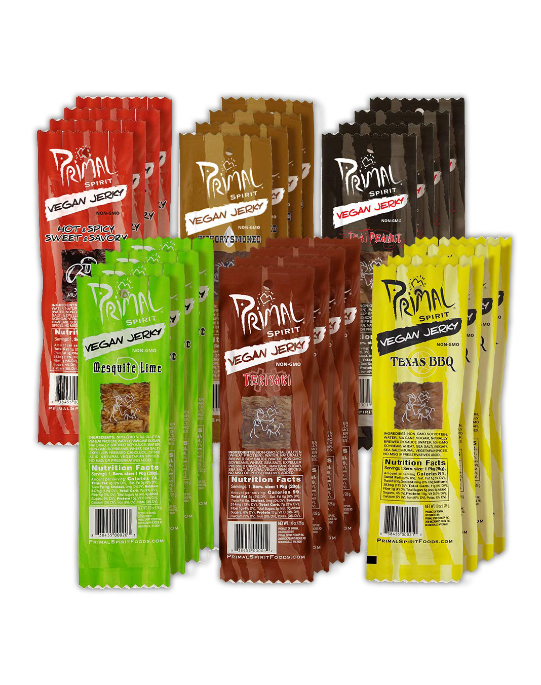Primal Spirit Vegan Jerky Sampler Pack - ALL 6 flavors