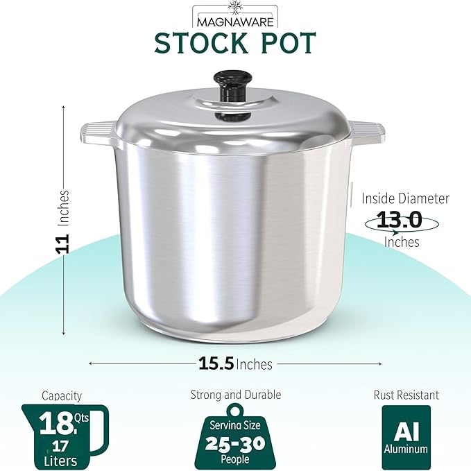 Stock Pot with Lid 18 Quarts - Vegan America