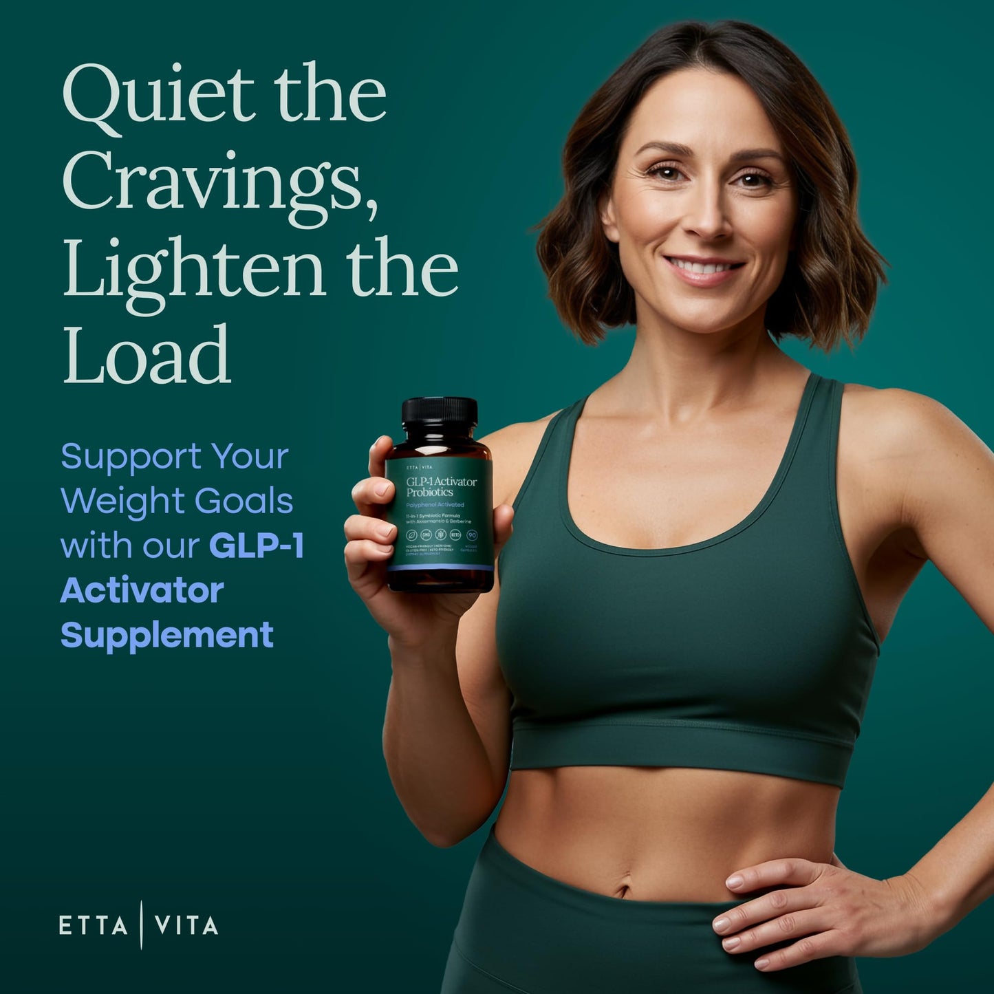 GLP - 1 Probiotic Supplement - Appetite Control for Men and Women with Akkermansia, Berberine, Inulin - Vegan America