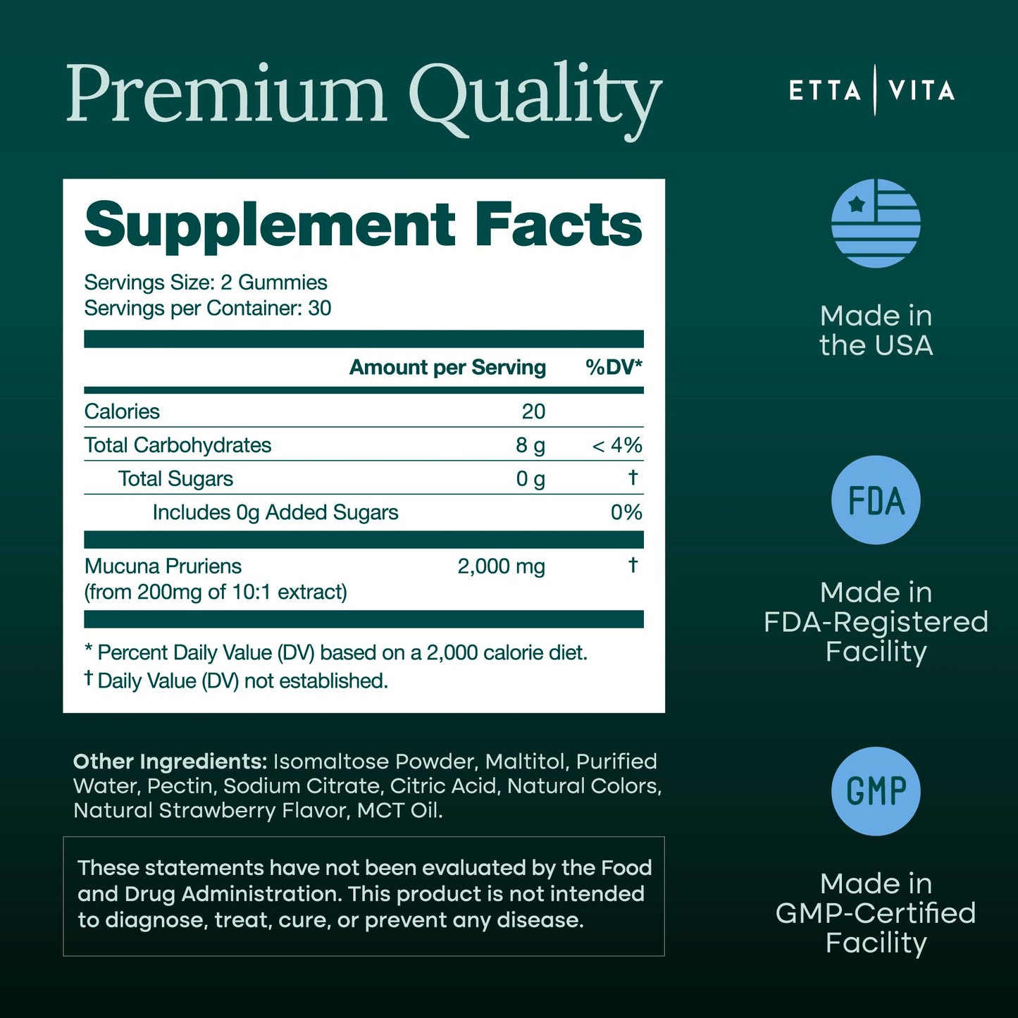 Dopamine Supplement - Sugar - Free Mucuna Pruriens Gummies - Vegan America