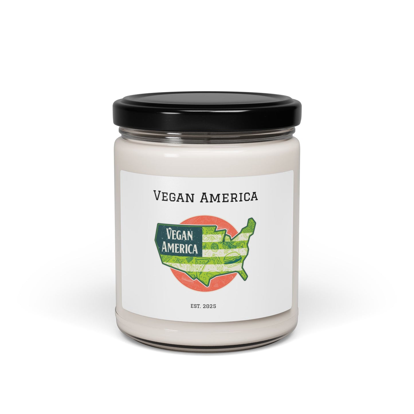 Vegan America Scented Soy Candle, 9oz | Eco-Friendly Home Décor, Aromatherapy Gift, Vegan Lifestyle, Relaxation, Housewarming