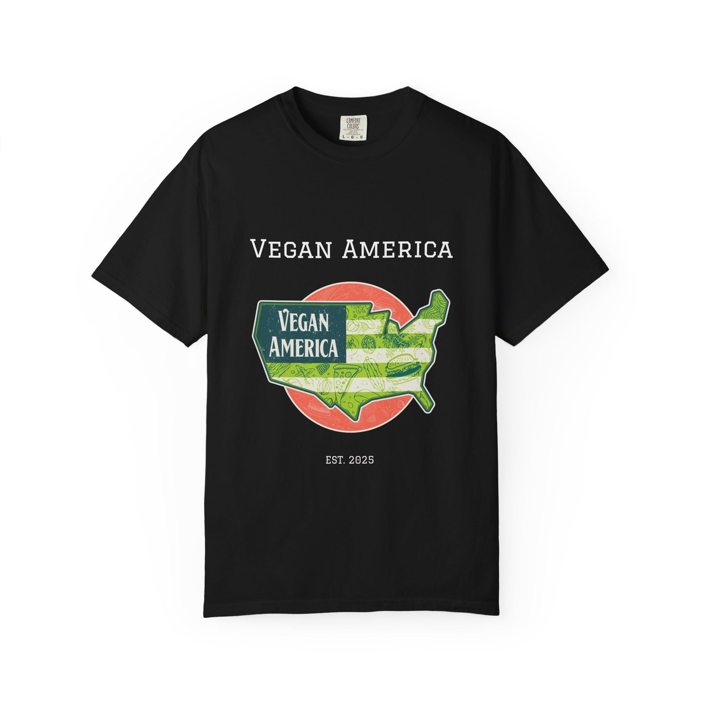 Vegan America T-shirt for Eco-conscious Wearers, Unisex Cotton Tee, Casual Everyday Wear, Gifts for Vegans, Sustainable Fashion