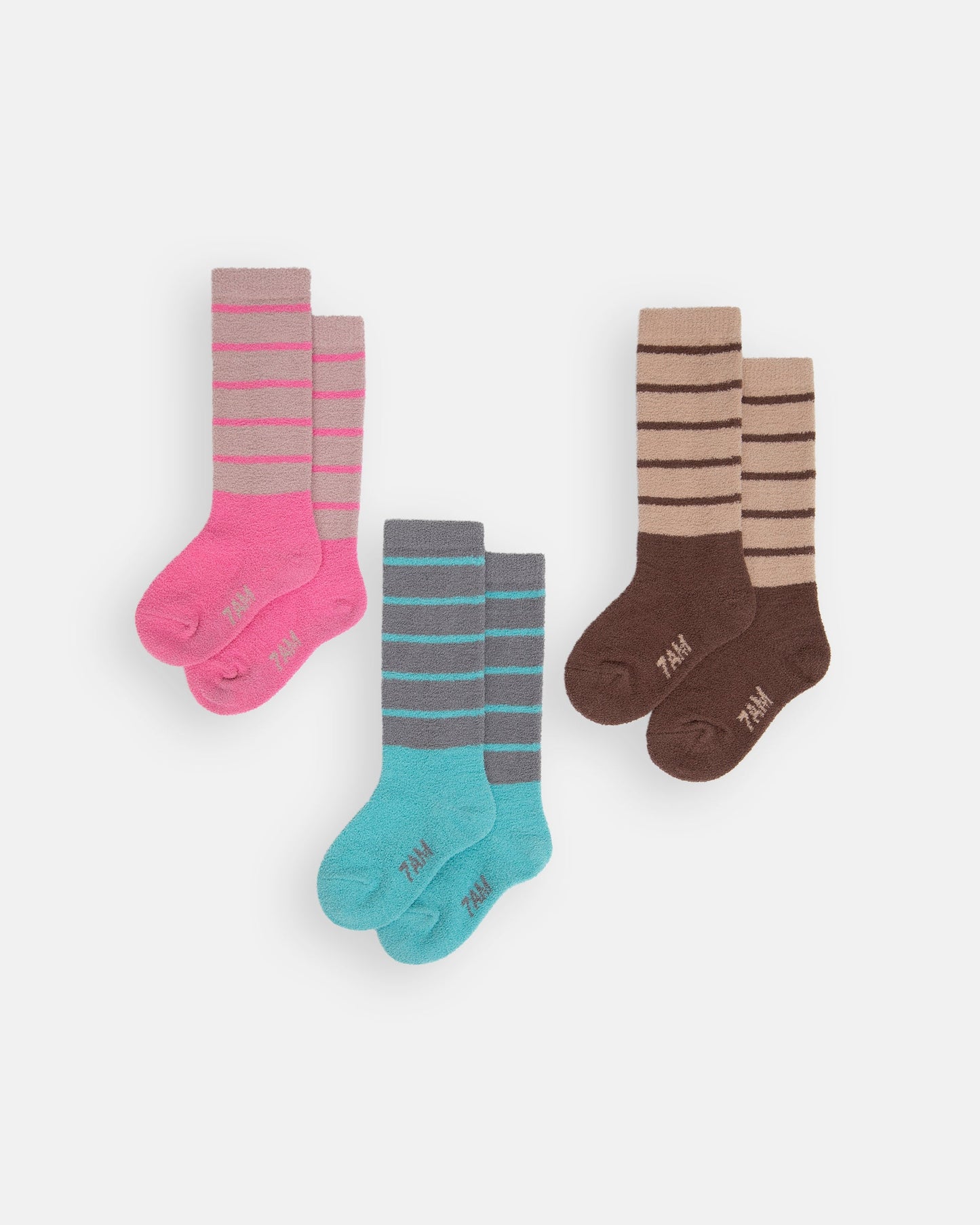Long Striped Socks - Fuzzy