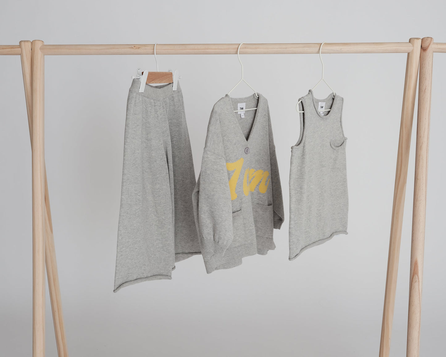 7AM Logo Boxy Cotton Cardigan