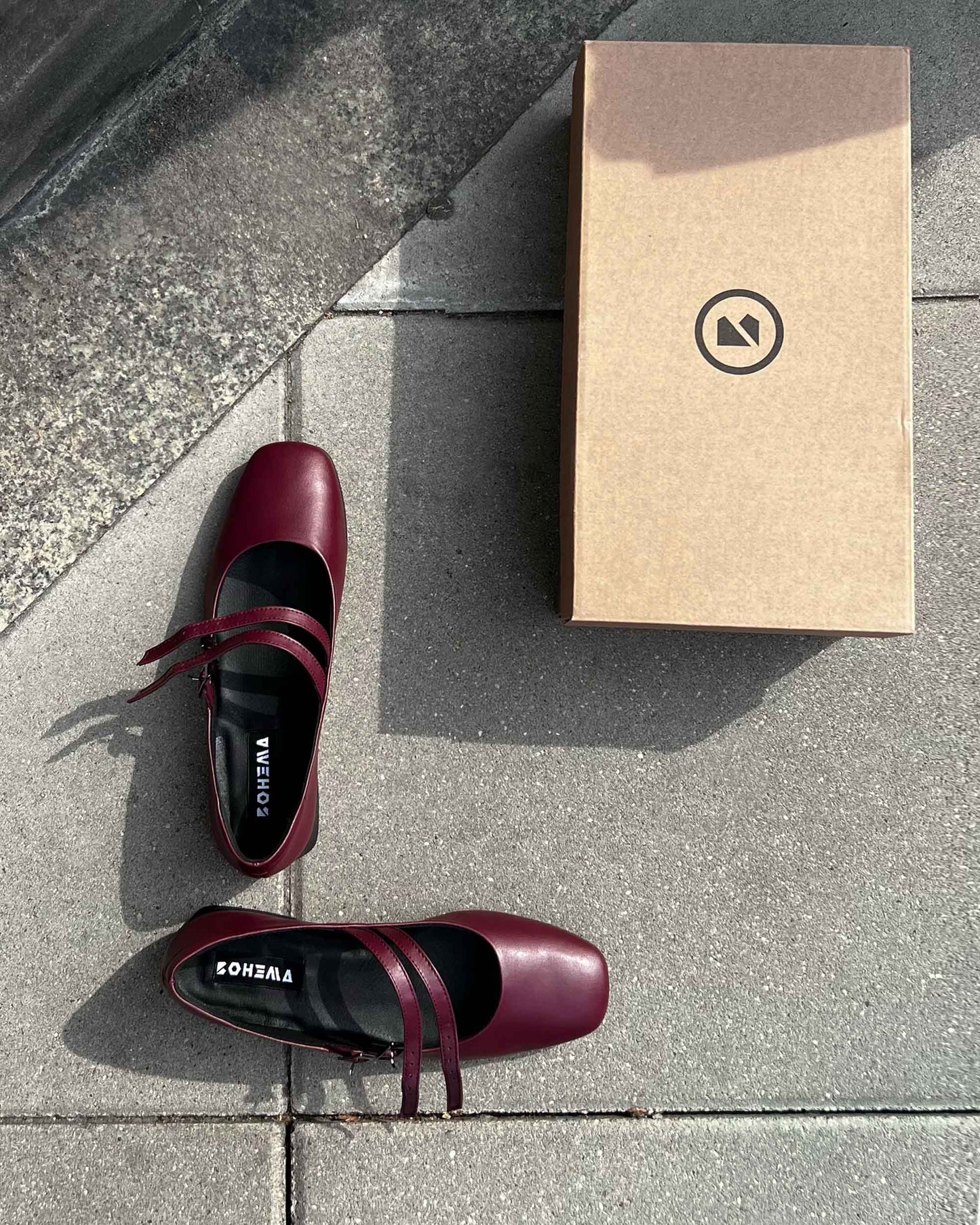 Cherry Mary Jane Pumps burgundy ballerinas - Vegan America