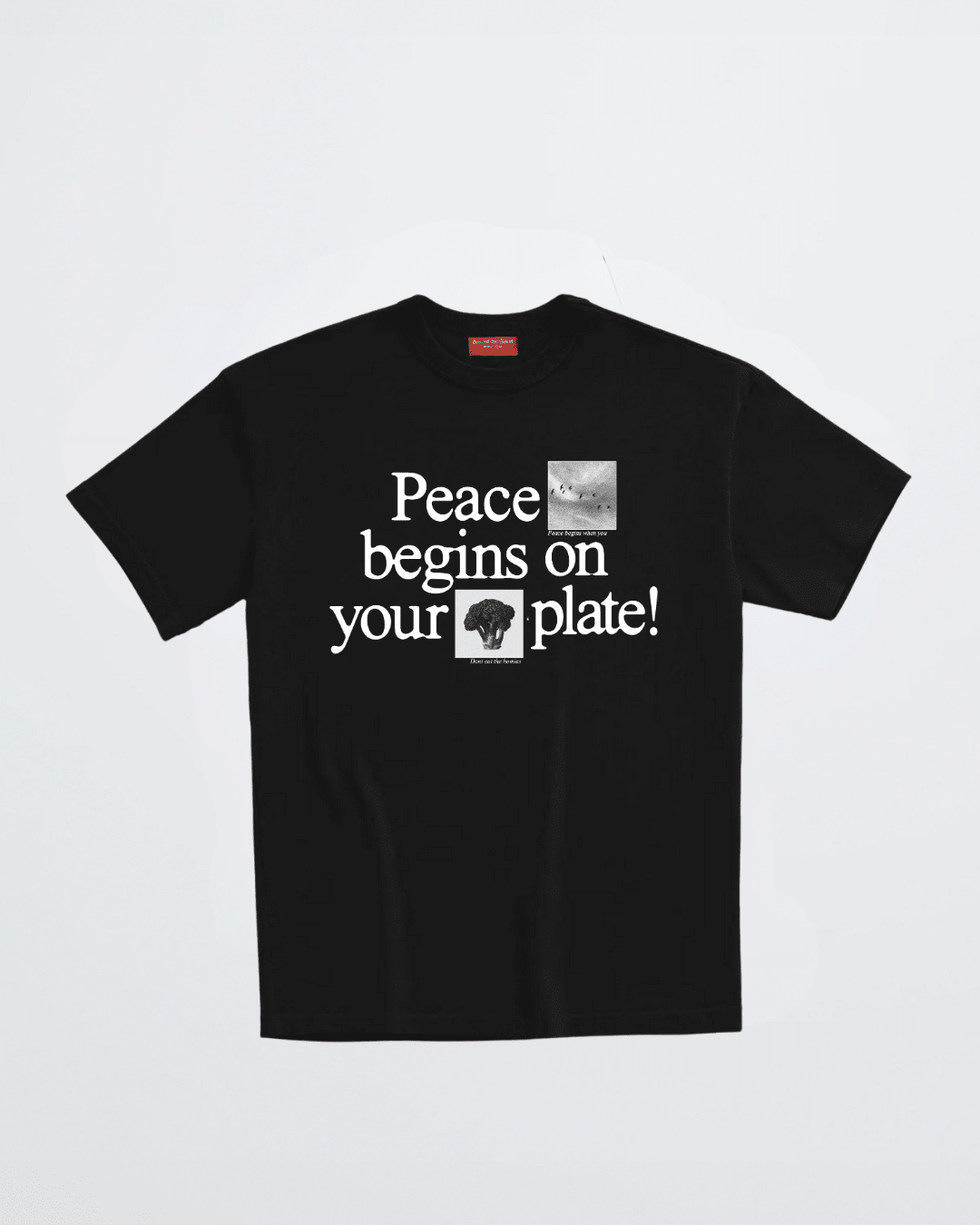 PEACE BEGINS ON YOUR PLATE TEE - Vegan America