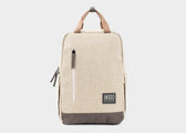 Small Hemp Backpack in Beige and Green - Vegan America