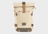 Nomad Hemp Rolltop Backpack in Beige and Green - Vegan America