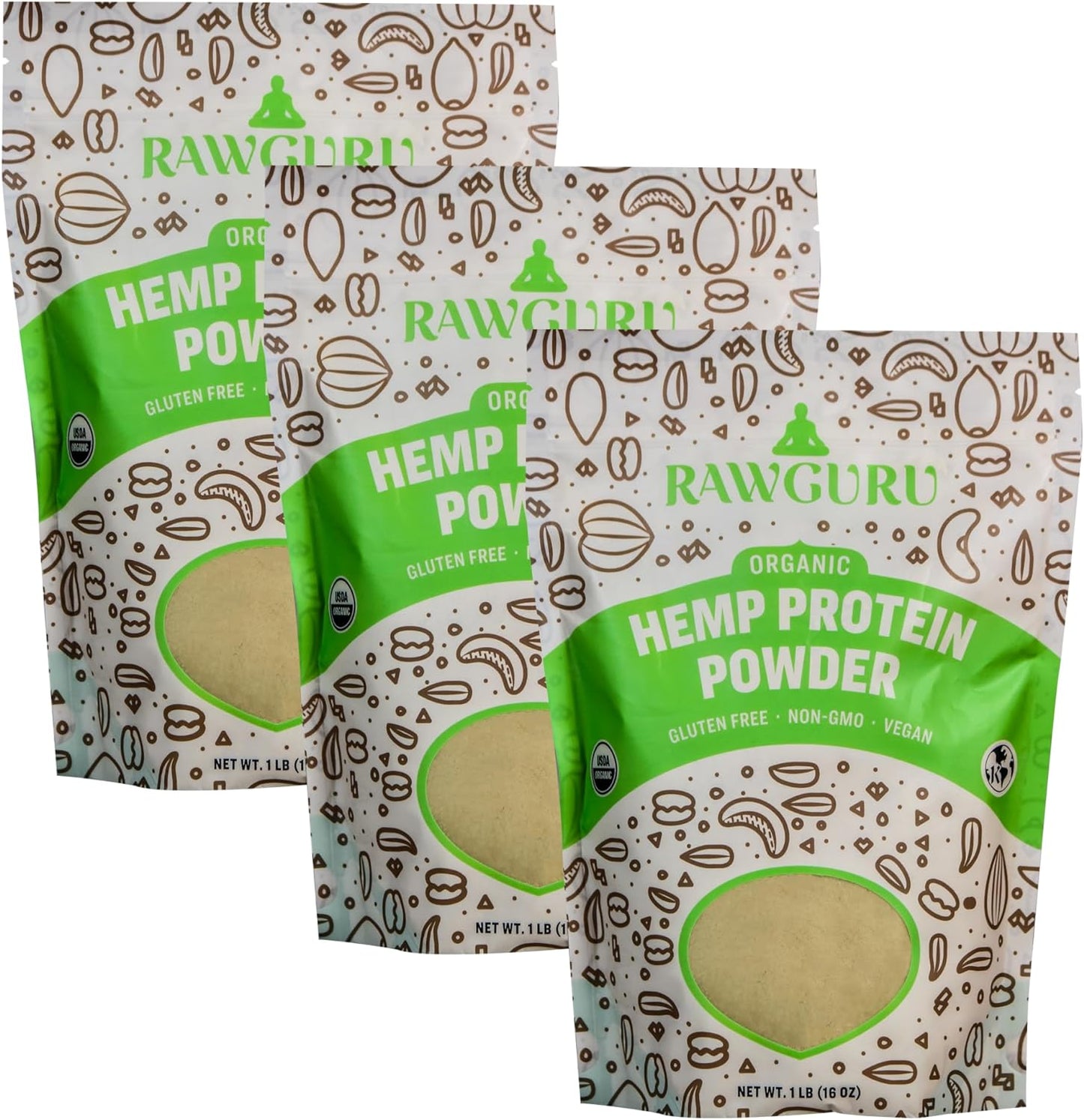 RawGuru Hemp Protein Powder - 16oz - Vegan America