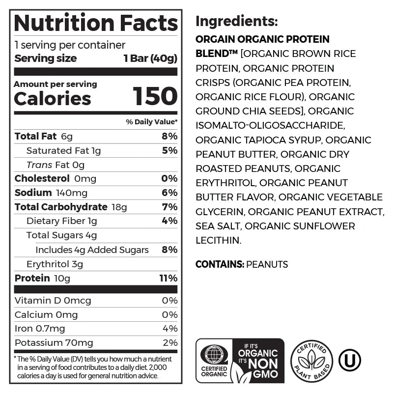 Organic Protein Bar - Peanut Butter