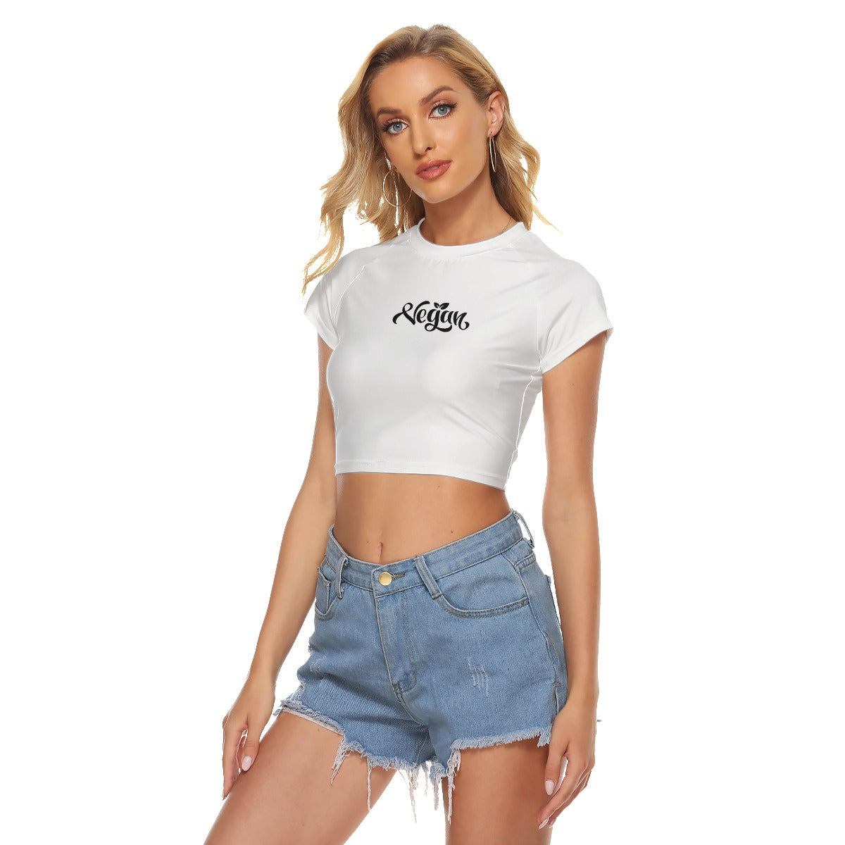 VEGAN Women's Raglan Cropped T-shirt