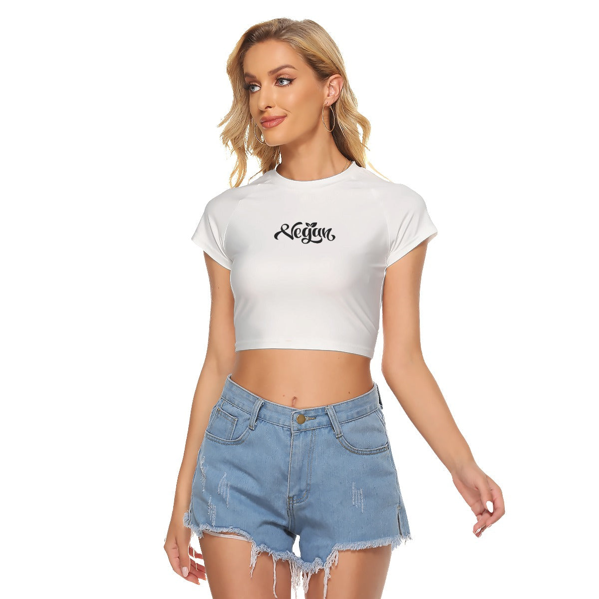 VEGAN Women's Raglan Cropped T-shirt
