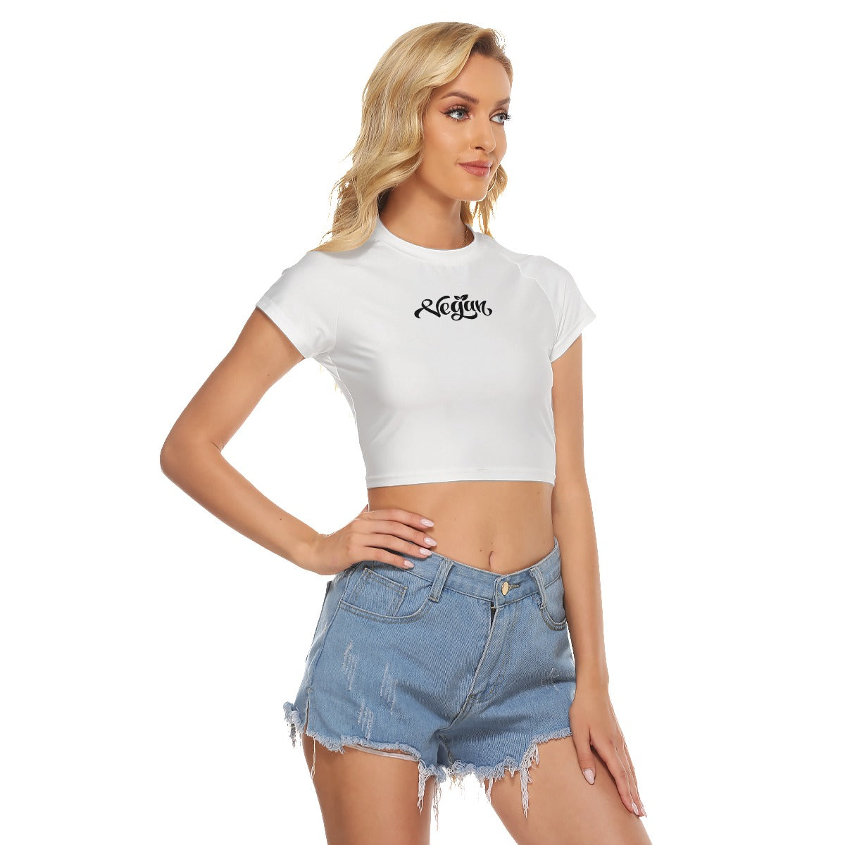 VEGAN Women's Raglan Cropped T-shirt
