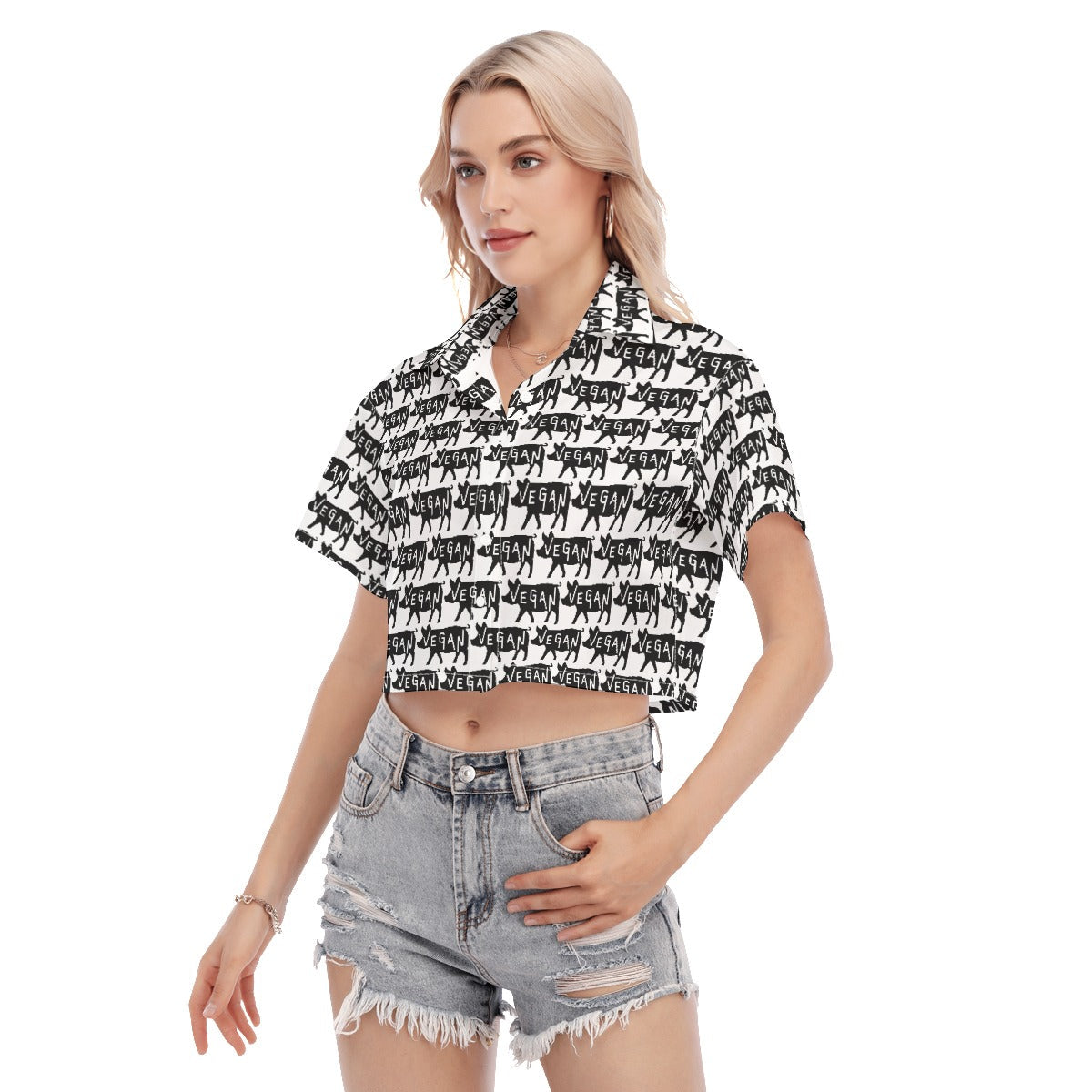 VEGAN Women's Cropped Shirt