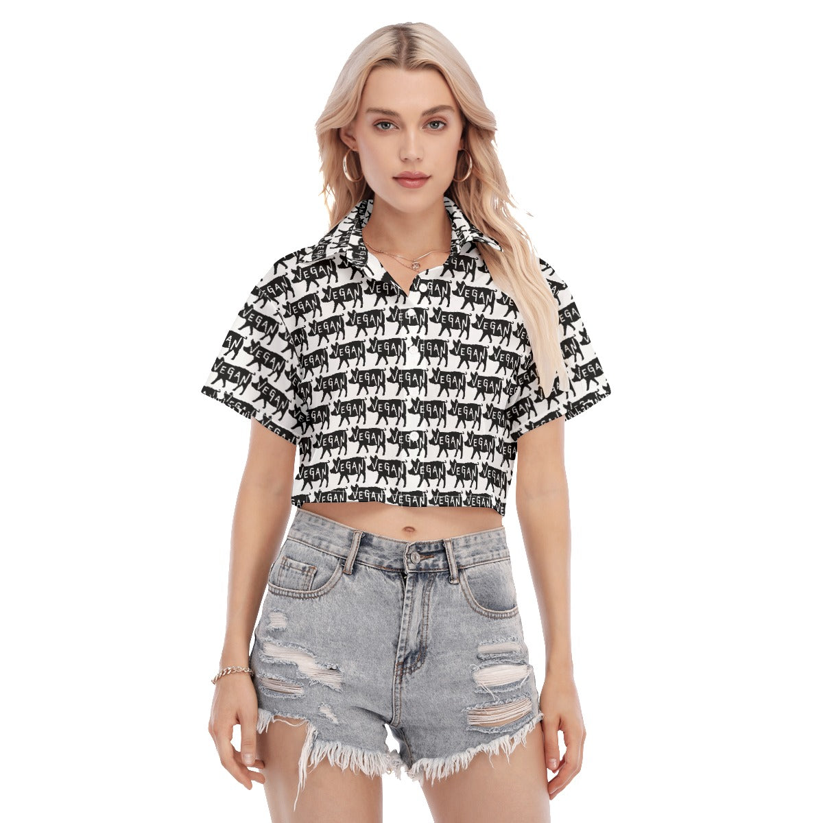 VEGAN Women's Cropped Shirt