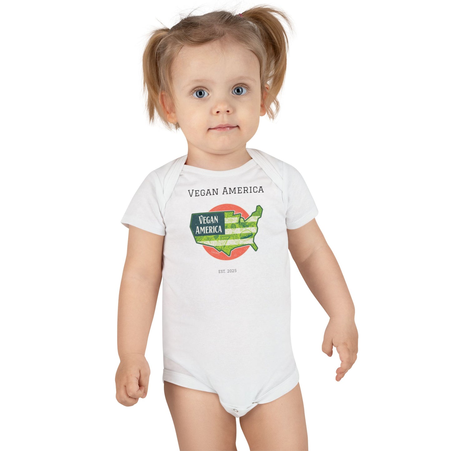 Organic Baby Bodysuit, Vegan America Infant Onesie, Eco-Friendly Baby Clothes, Gift for New Parents, Cute Baby Outfit