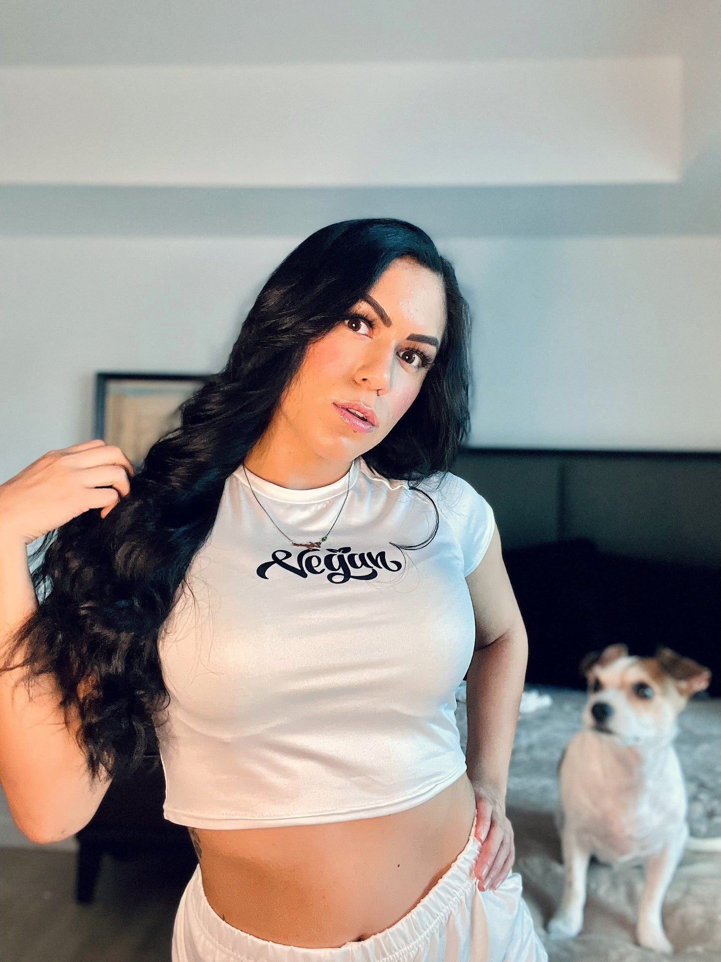 VEGAN Women's Raglan Cropped T-shirt
