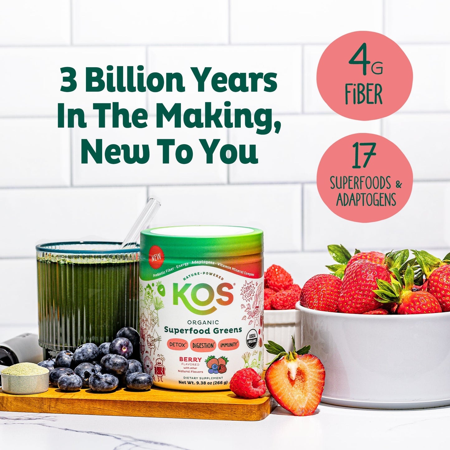Organic Superfood Greens - Berry Flavor - Vegan America