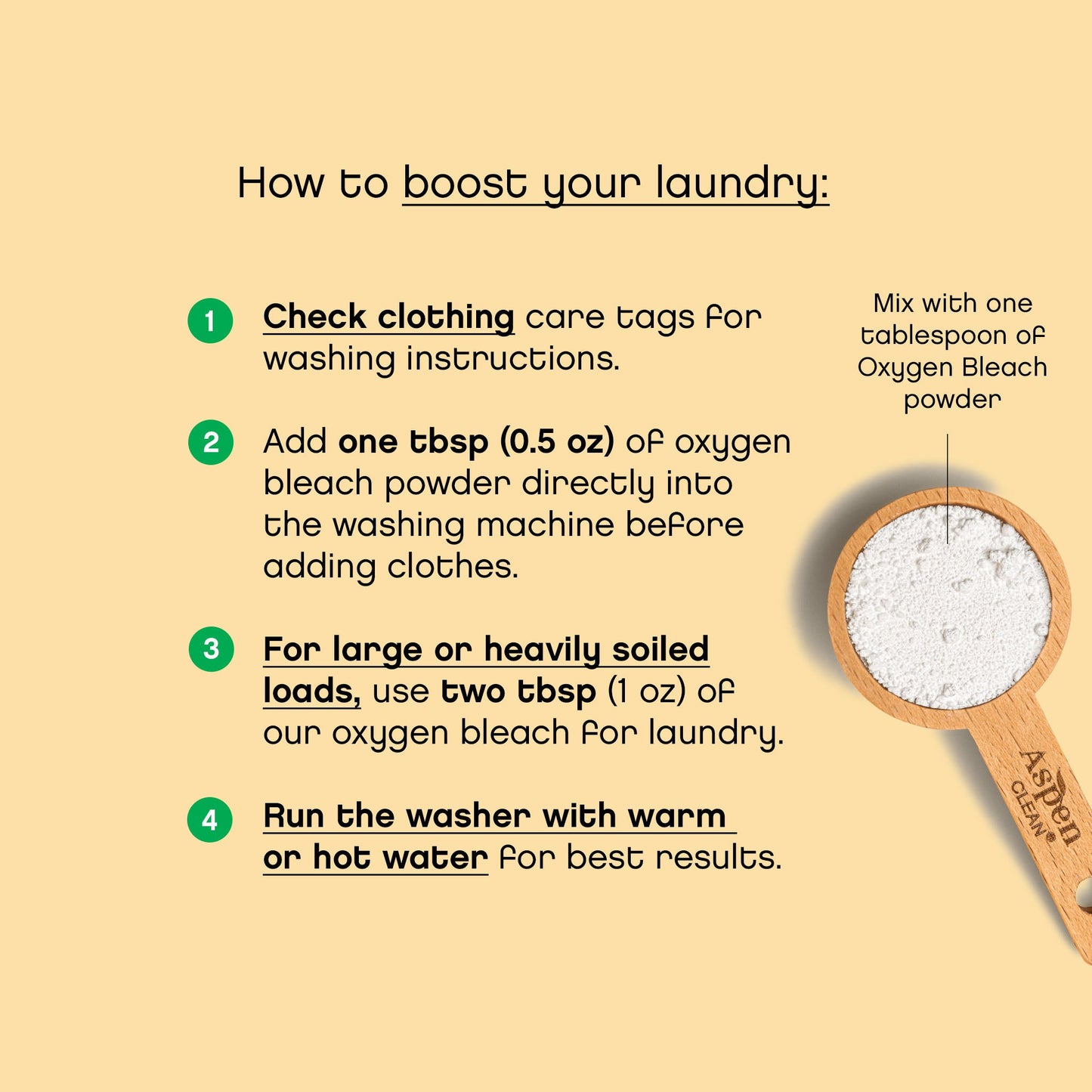 AspenClean Oxygen Bleach Powder and Stain Remover