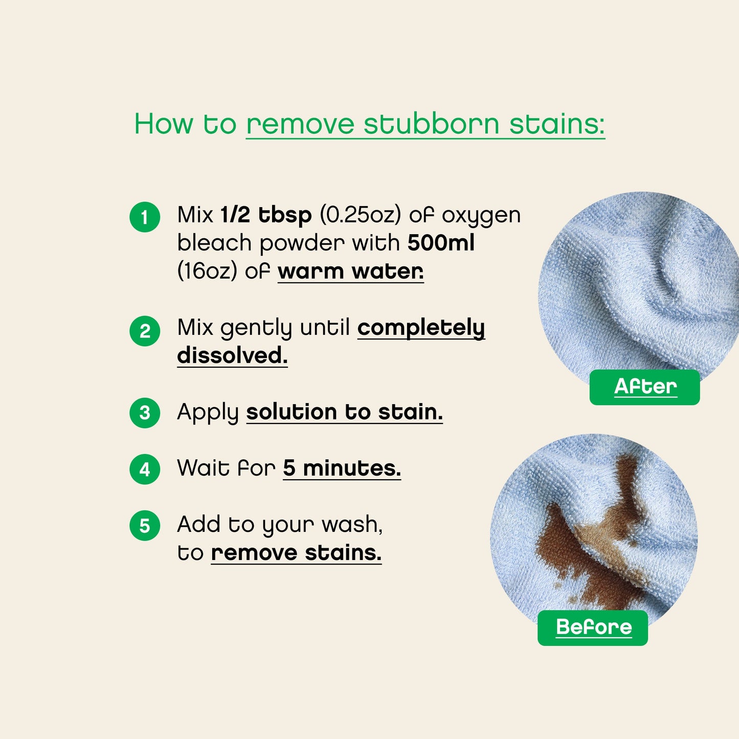 AspenClean Oxygen Bleach Powder and Stain Remover