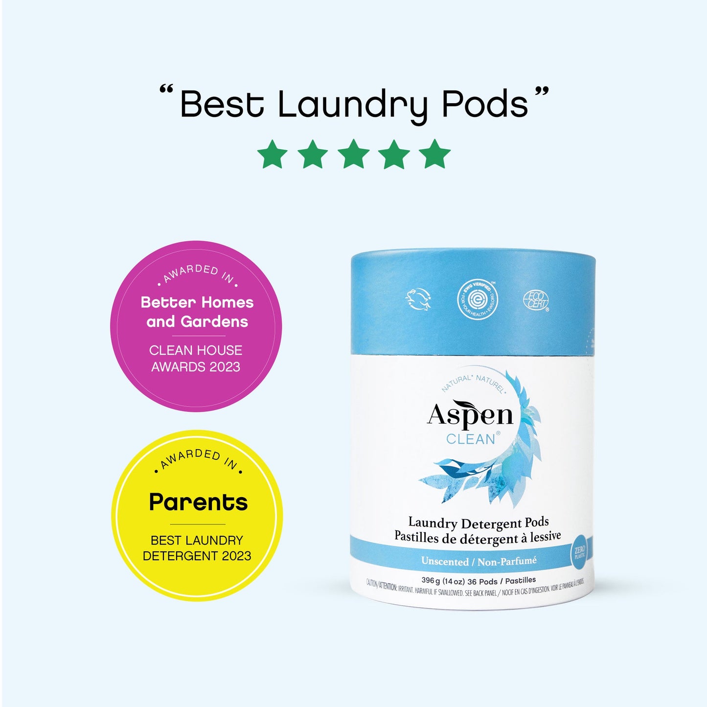 AspenClean Unscented Laundry Pods