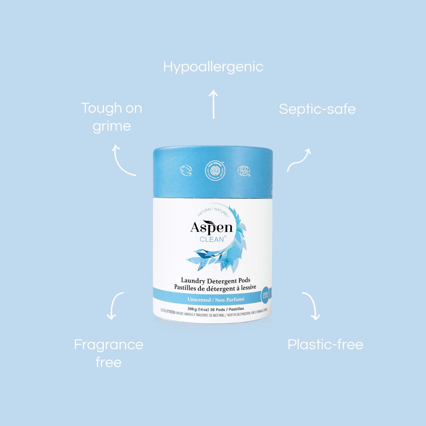 AspenClean Unscented Laundry Pods