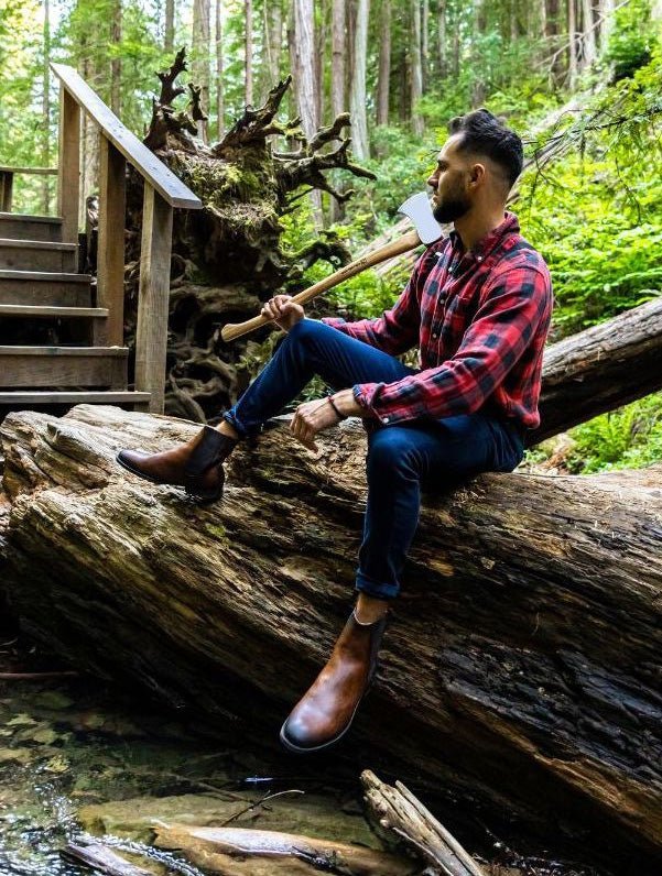 Men's Vegan Chelsea Boots Basti Brown - Vegan America