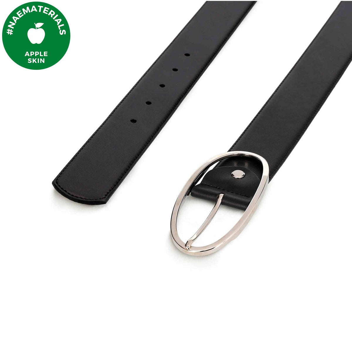 Women's AppleSkin Vegan Belt Batea Black - Vegan America