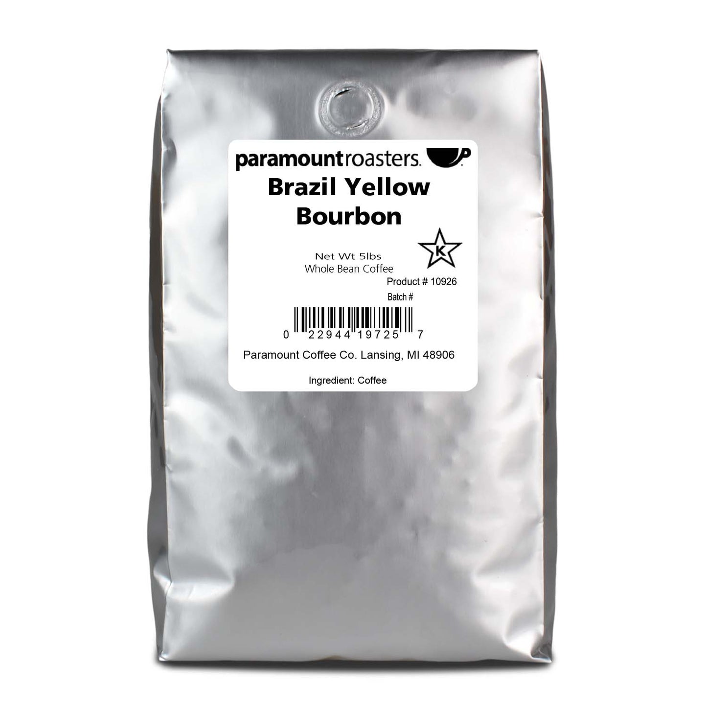 Brazil Yellow Bourbon 5lb Whole Bean Coffee - Vegan America