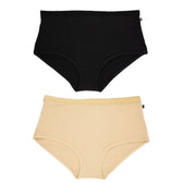 Ethical Women's Full Brief Underwear (2 Pack Black and Latte) - Vegan America