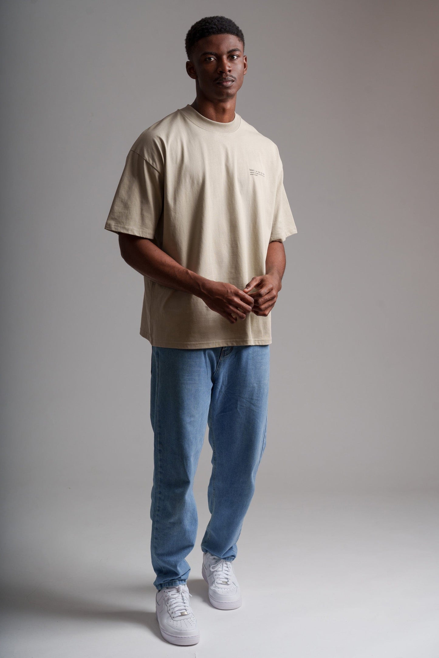 Men's Organic Cotton Signature Oversized T-Shirt | Limestone Grey