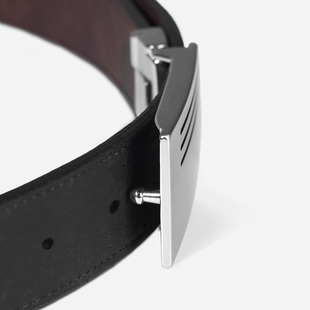 Reversible Cork Belt with Plaque Buckle 35 mm (1 3/8")