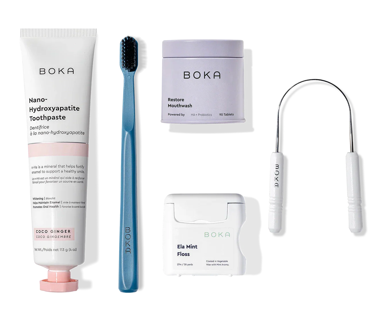 Boka Complete Kit: fluoride-free toothpaste, activated charcoal bristle toothbrush, and more.