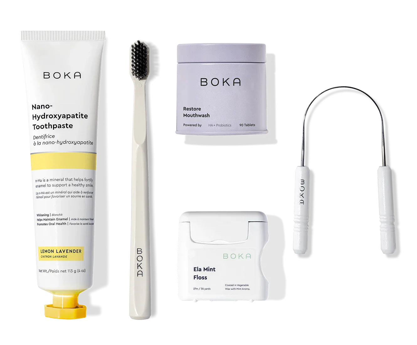 Complete Kit: includes nano-hydroxyapatite toothpaste, brush, mouthwash tablets, floss & scraper.